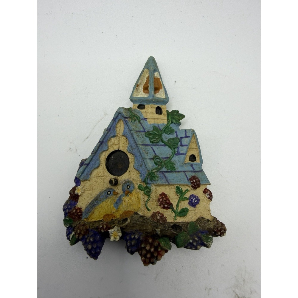 Vintage Fridge Magnet Lot Birdhouse Garden Fruit Basket Teapots - Picture 4 of 8